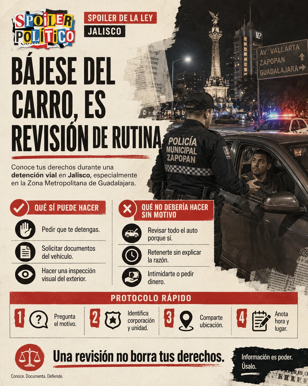 Tarjeta editorial que explica los tres niveles de contacto con la autoridad.