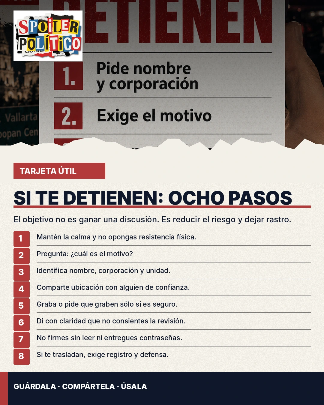 Tarjeta editorial con acciones para dejar rastro durante una intervención.